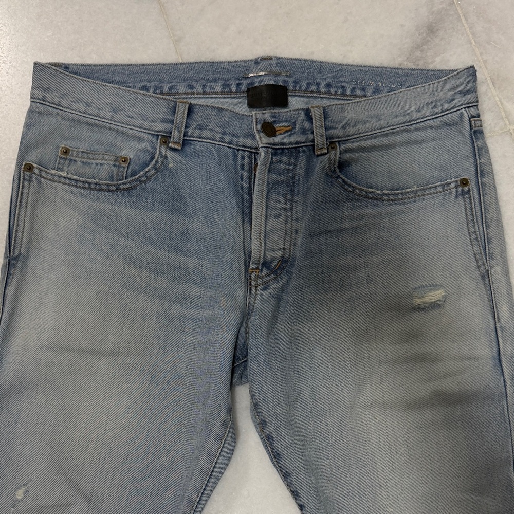 Saint Laurent Light Blue Slim Straight Jeans